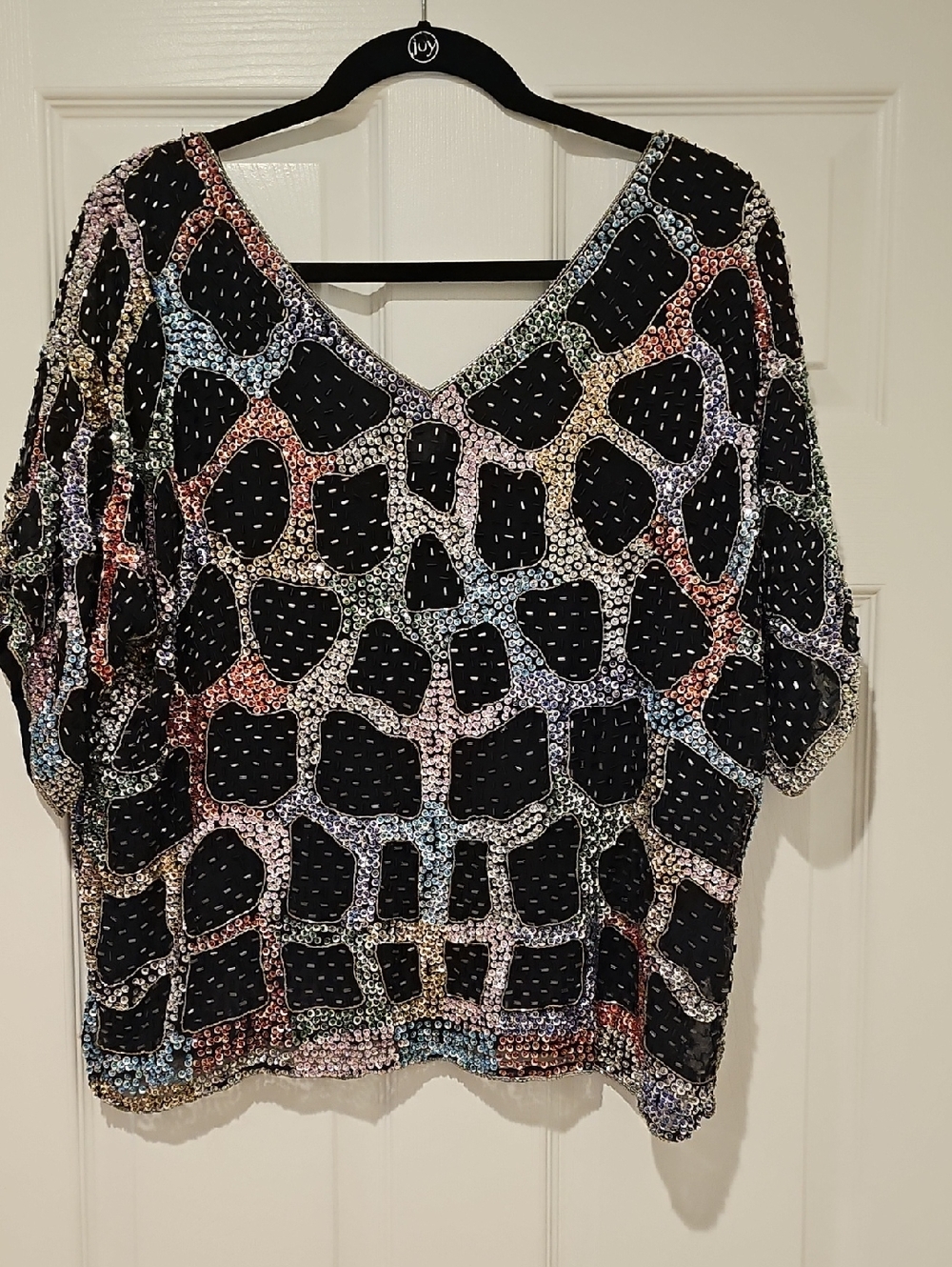 Stunning Vintage Silk Sequin Blouse